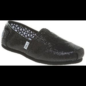 Black Glitter Toms